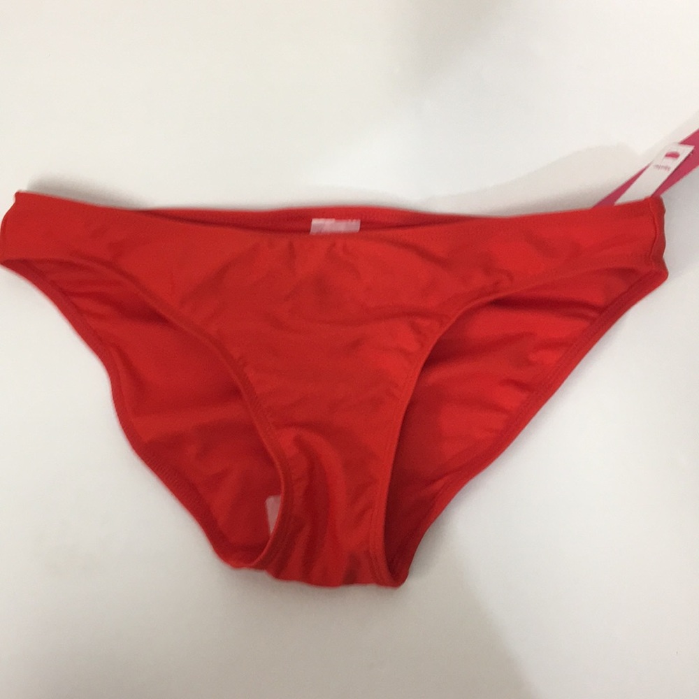 Xhilaration Solid Red Hipster Bikini Bottoms L - Picture 2 of 10